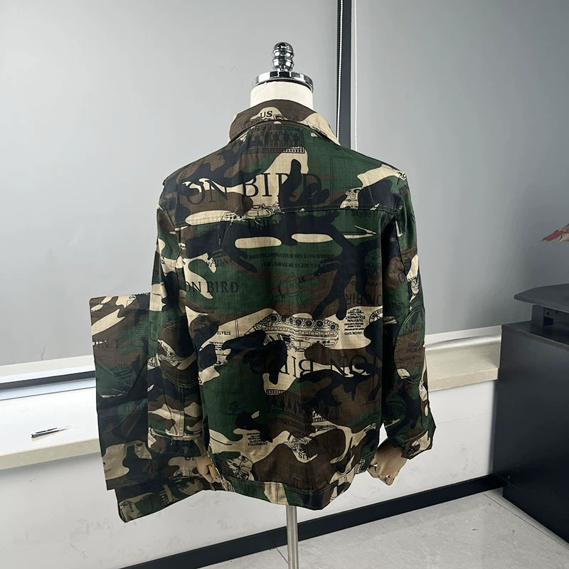 Men's summer cotton thin overall, camouflage jacket