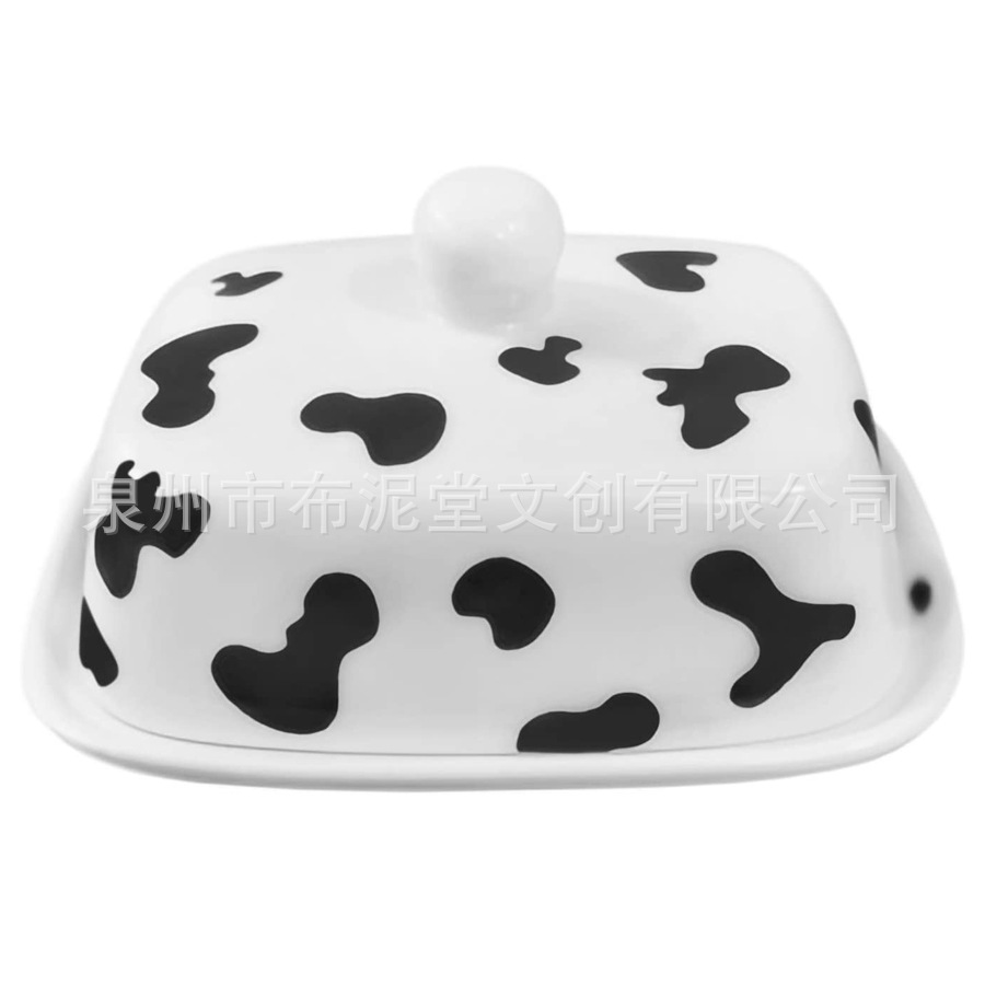 Black and white butter plate