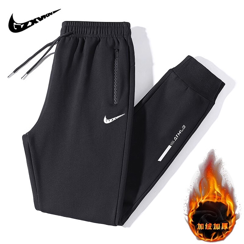 Trendy Brand Pure Cotton Sports Pants Men's Autumn and Winter fleece-lined Thickened Casual Pants Loose Breathable Leg plus size Pants Sweatpants Trendy Brand Pure Cotton Sports Pants Men's Autumn and Winter fleece-lined Thickened Casual Pants Loose Breathable Leg plus size Pants Sweatpants