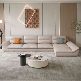2025 New Italian Light Luxury Technology Cloth Sofa Living Room Small Apartment Modern Simple Home Rental Sofa