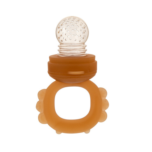 Baby BibaBette Fruit and Vegetable Fun Fruit Snack Pouch, Silicone Teether, Chewable Stick, Water-Boilable, Model 74858