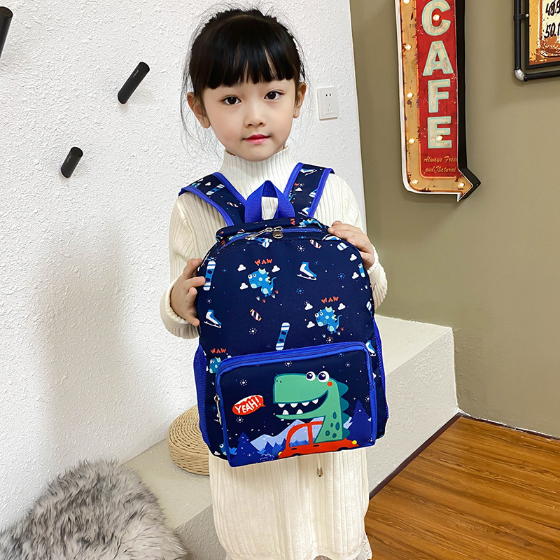 Small Dinosaur Dual-Shoulder Bag, Exports Cartoons Cute School Bag, Weight Reduction for First Grade, 2-6 Years Old Kindergarten Backpack