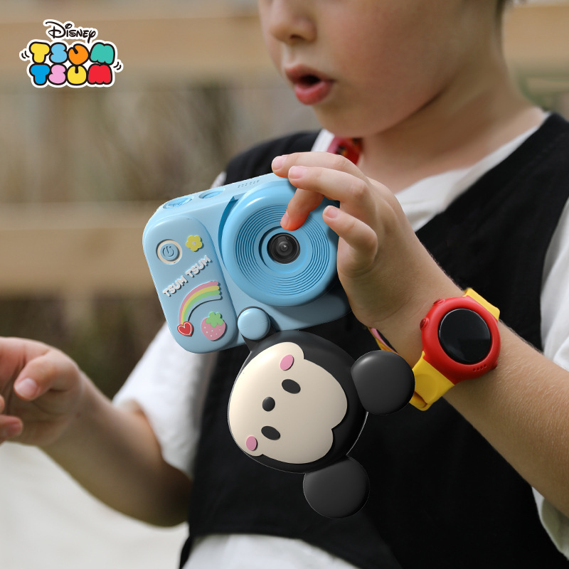 Cámara digital infantil encantadora de fresas oso cámara de bolsillo portátil mini dibujos animados HD cámara dual