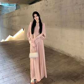 韩版时尚慵懒风毛衣针织衫拼接蕾丝阔腿裤套装女粉色套装麻有吊牌