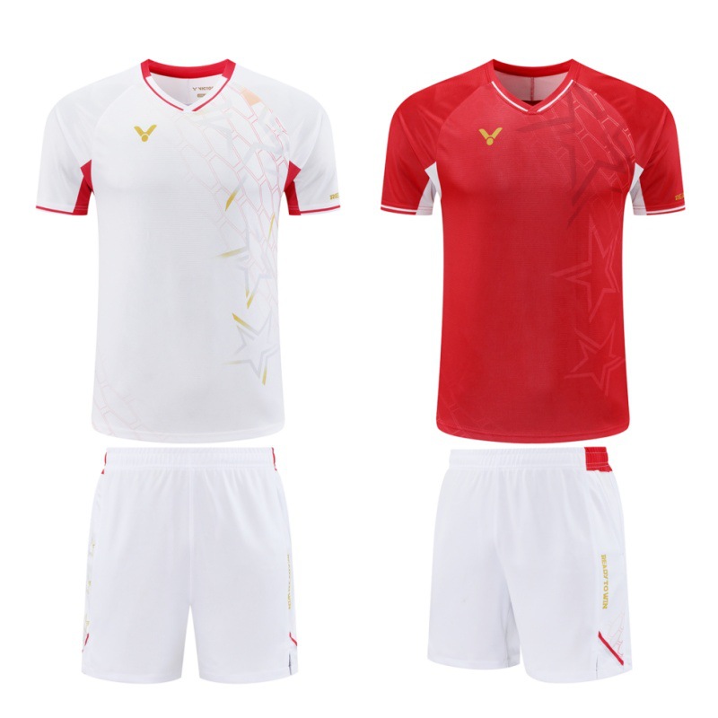 2025 New Badminton Sportswear Suit for Kidsren and Men Summer Competition Casual Team Uniform Tops