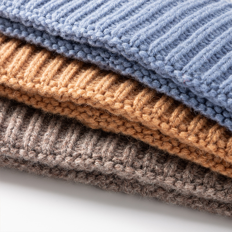 Patrón de floco de nieve 100% sombrero de lana de invierno de niñas sombrero de punto universal mujer alta sensación de hombre simple sombrero de lana cálida