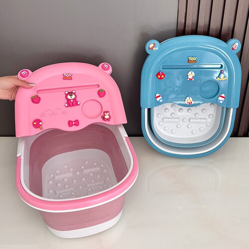 Children's special footbath bucket over the calf, foldable, portable, covered, baby home footbath for boys and girls