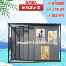 平移推拉画框展示架 海报抽拉柜展柜  涂料艺术漆展架 挂画展架