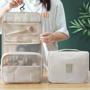 New Style Cosmetic Bag with Portable Hook Travel Portable Twill Toiletry Bag Large Capacity Waterproof Storage Bag