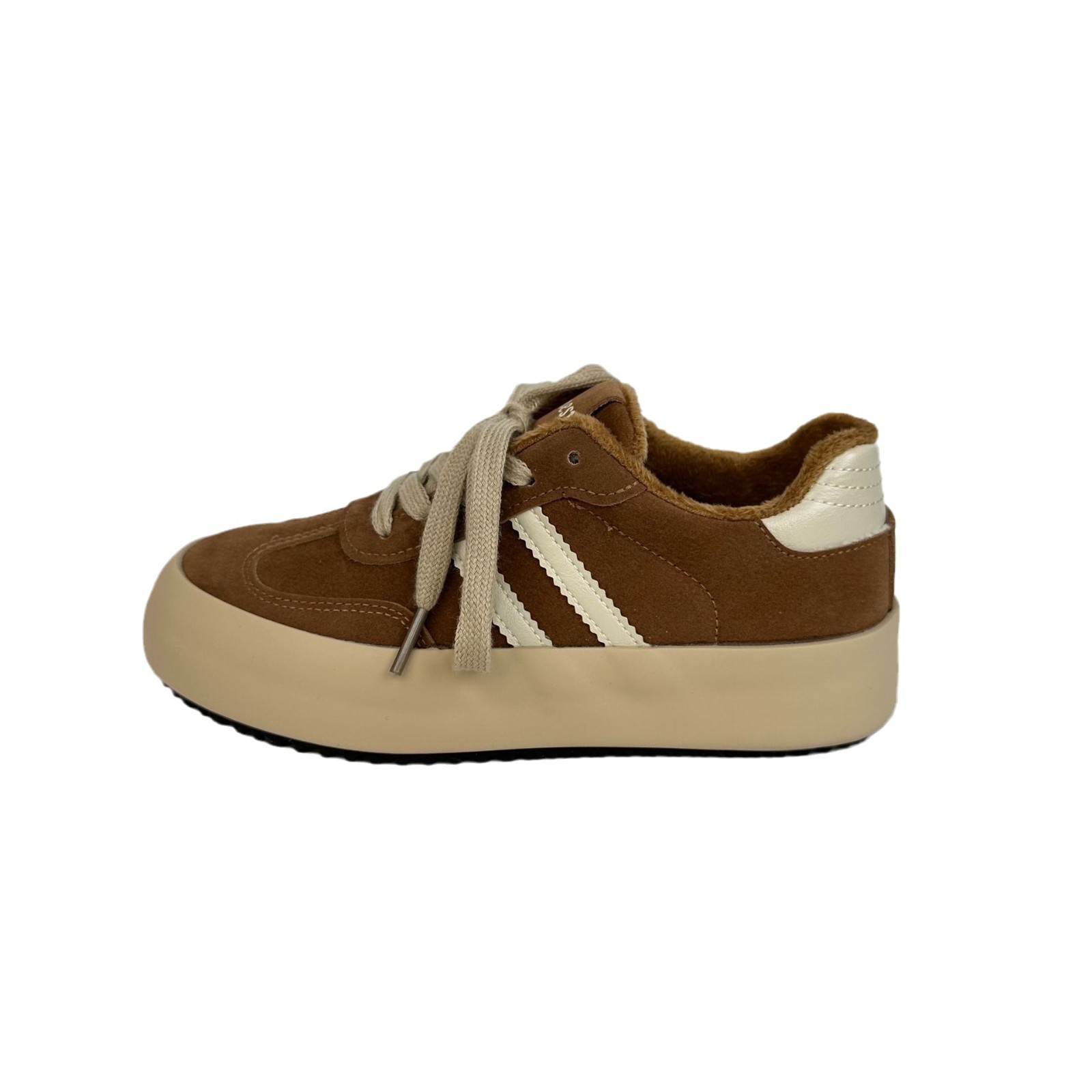 Color café americano más dos zapatos de entrenamiento alemán de algodón invierno para mujer más terciopelo cálido 2024 nuevos zapatos de algodón zapatillas 6598 generación