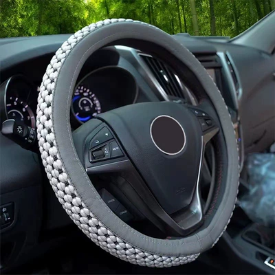 and women's car handle cover steering – Steering wheel cover - noble-ice-silk-white-38cm