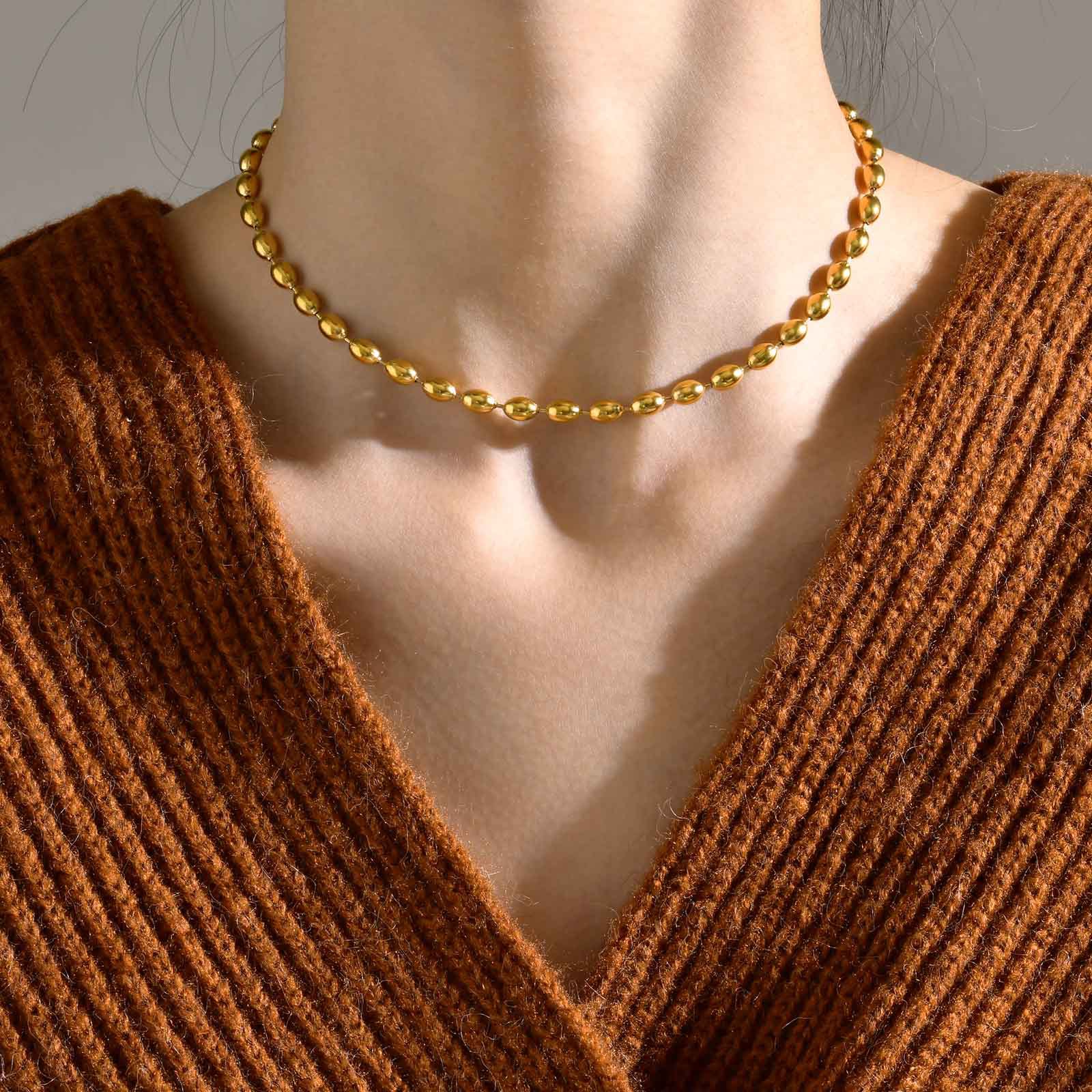 Necklace Classification 201 Stainless Steel Chain Material 1 Piece Quantity Wholesale Jewelry Simple Style Geometric 201 Stainless Steel Gold Plated Plating Stainless Steel Necklaces
