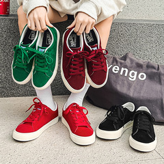Velvet canvas shoes for men and women 2024 spring new couple thickened warm sports casual cotton shoes student sneakers