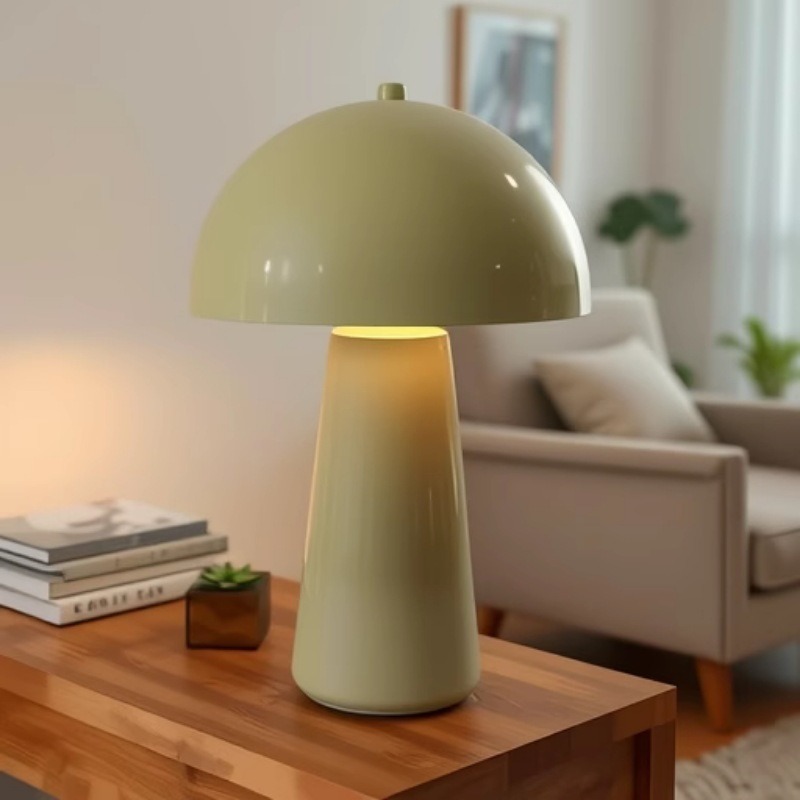 Creativa nórdica Lámpara de mesa de hongos de metal retro de alto valor Lámpara de noche de dormitorio medieval Decoración del hogar Mushroom