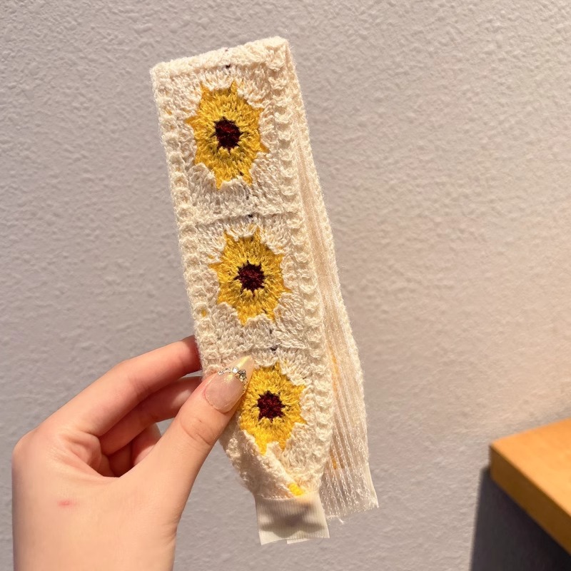 Flor francesa de punto velcro cinta de cabello para adultos fresa de cabello acabado artefacto de la niña cabello fija banda de cabello tocado