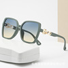 Square fashionable sunglasses, trend sun protection cream, 2023 collection, European style, internet celebrity, UF-protection