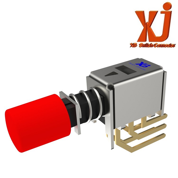 直供卧式直键开关侧按 侧面复位按钮开关 2P2T自锁开关双路6脚