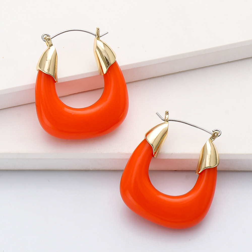 Exaggerated Transparent Resin U-shaped Earrings display picture 16