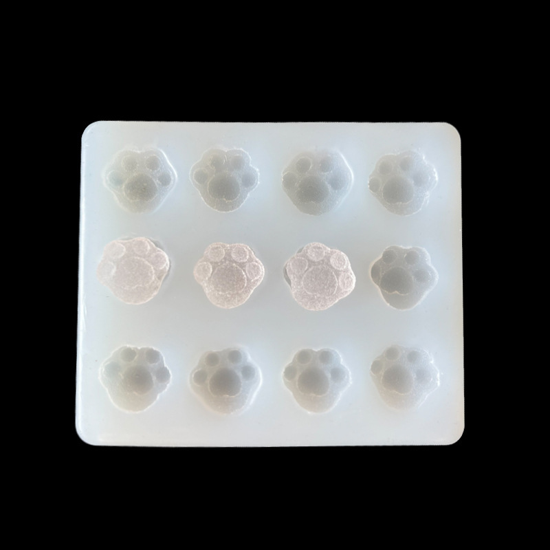 Hecho a mano epoxi azúcar molde de uñas oso amor gato garra azúcar alimentos y jugar arcilla aromaterapia vela molde de silicona