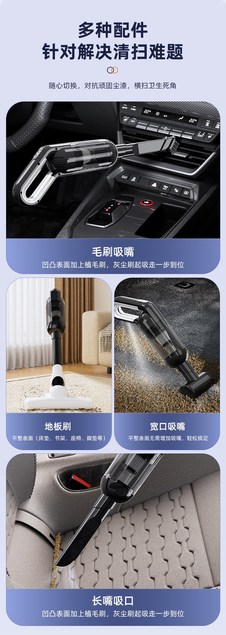Wireless Vacuum Cleaner for Car and Home Use, Dual-Purpose Blowing and Suction, Large Suction Power, Portable, Super Strong Suction, Wholesale