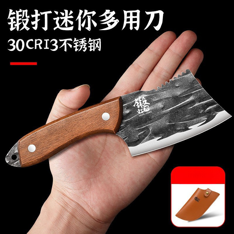 Cuchillo de cocina forjado pequeño cuchillo de cocina doméstico cuchillo de corte de cocina mini cuchillo al aire libre soporte de acero inoxidable