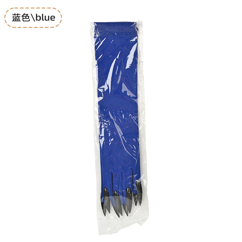 Guantes de garra de Halloween, uñas de lentejuelas negras, accesorios de cosplay de Hollowen, guantes de uñas largas