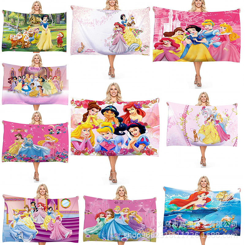 Cartoon Princess Mermaid Ice and Snow Legend Digital Print Rectangular Beach Towel Bath Towel Microfiber Cartoon Princess Mermaid Ice and Snow Legend Digital Print Rectangular Beach Towel Bath Towel Microfiber