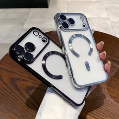 电镀透明适用iPhone17磁吸手机壳苹果16镜头膜TPU软防摔保护套15