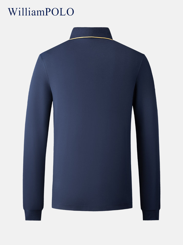 Emperor Paul long-sleeved polo shirt men's dad autumn clothes men's middle-aged business casual lapel bottoming shirt inner wear