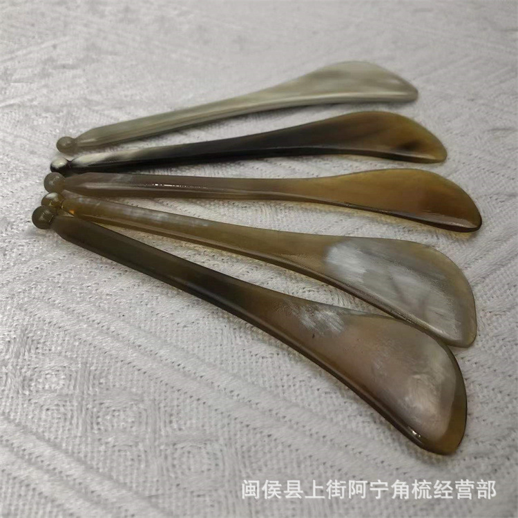 Horn Gua Sha Acupoint Massage Stick 12cm Facial Eye Pointing Tool Buffalo Horn Comb specifications