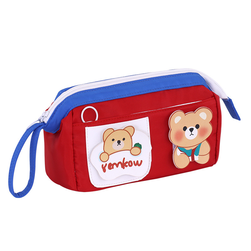 Nuevo producto transfronterizo, estuche para lápices de alambre de acero de gran apertura, papelería linda de nicho, estuche para lápices de gran capacidad y alto valor para estudiantes de primaria y secundaria