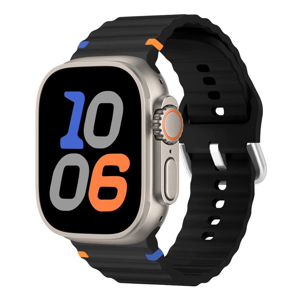 Aplicable Apple Watch correa applewatch8SE7654 onda de sutura de silicona moda deportiva nueva