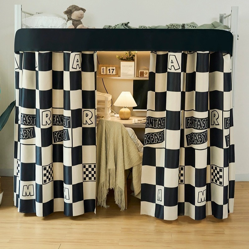 Dormitorio de estudiantes universitarios, cortina de bloqueo de mesa, cama, cortina de espacio de privacidad, cortina de mesa de sombreado epitaxial de pista en forma de U