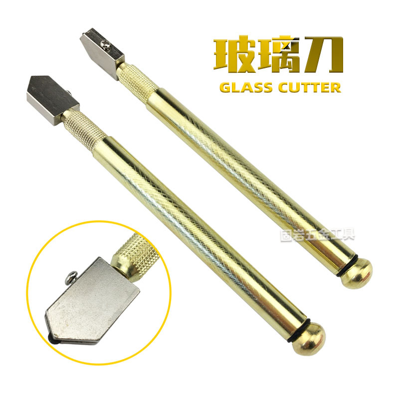 新款厂家批发金色铁杆瓷砖切割刀玻璃切割器手握金刚石滚轮玻璃刀