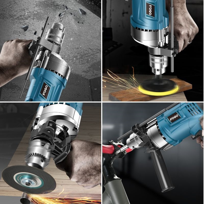 Torno de mano martillo eléctrico doméstico multifuncional taladro eléctrico de impacto herramienta eléctrica destornillador 220V taladro de pistola pequeña torsión eléctrica