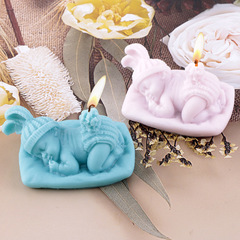 Irregular baby scented candle mold sleeping angel baby plaster mold ornaments handmade soap silicone mold