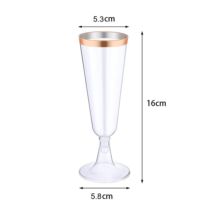 Taza de plástico desechable PS taza de champán transparente taza de helado taza de cóctel taza de fiesta taza de boda taza de jugo