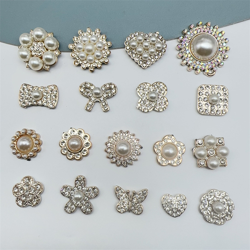 New Golden Diamond Pearl Five-pointed Star Butterfly Golden Flower Hairpin Headwear Hole Shoes Hood Turban Accessories