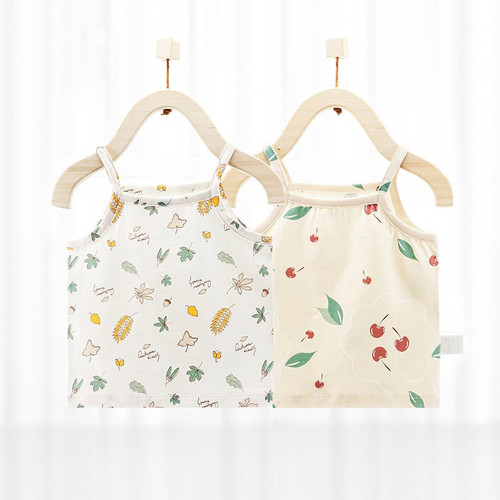 Baby vest summer pure cotton women's style suspender top children's floral princess children's clothing T-shirt baby clothes