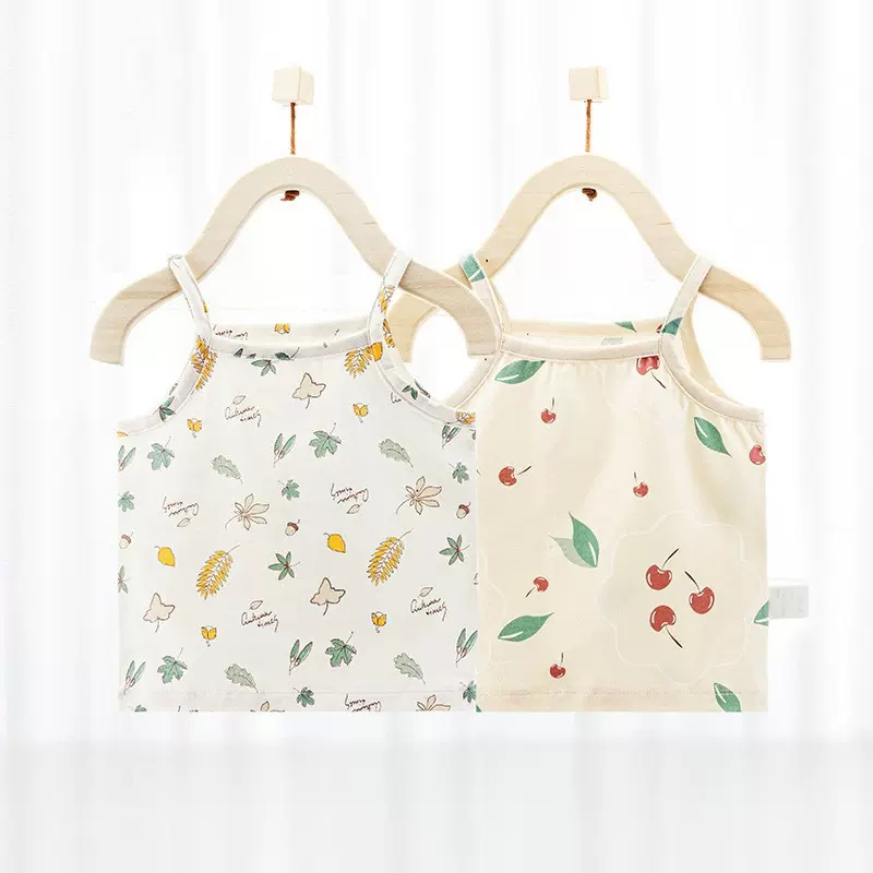 宝宝背心夏季纯棉女洋气吊带单上衣儿童碎花公主童装T恤婴儿衣服