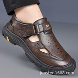 Кожаные летние сандалии, универсальная износостойкая модная обувь для кожаной обуви, воловья кожа, оптовые продажи