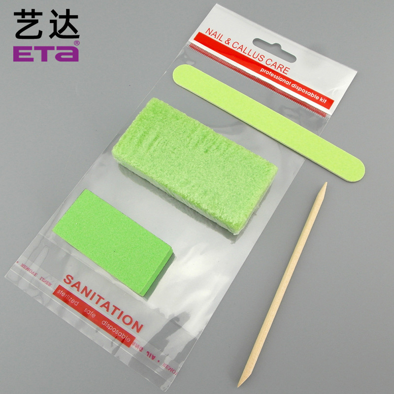 Manicure Tools Nail File Set Polishing Set Pu Pumice Wooden Stick Puller Wooden Core Rubbing Strip Sponge Tofu Block