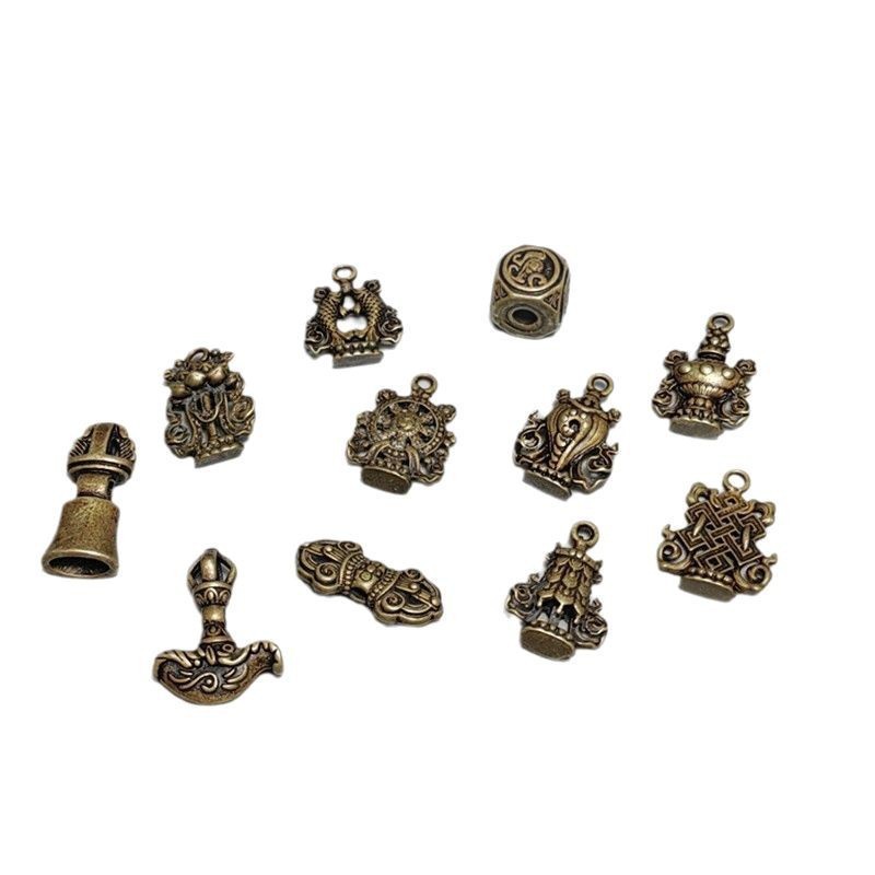 純銅ブロンズ八宝八吉祥チベットスタイル小法具要素アクセサリーペンダントブレスレットネックレスペンダントアクセサリーアクセサリー|undefined