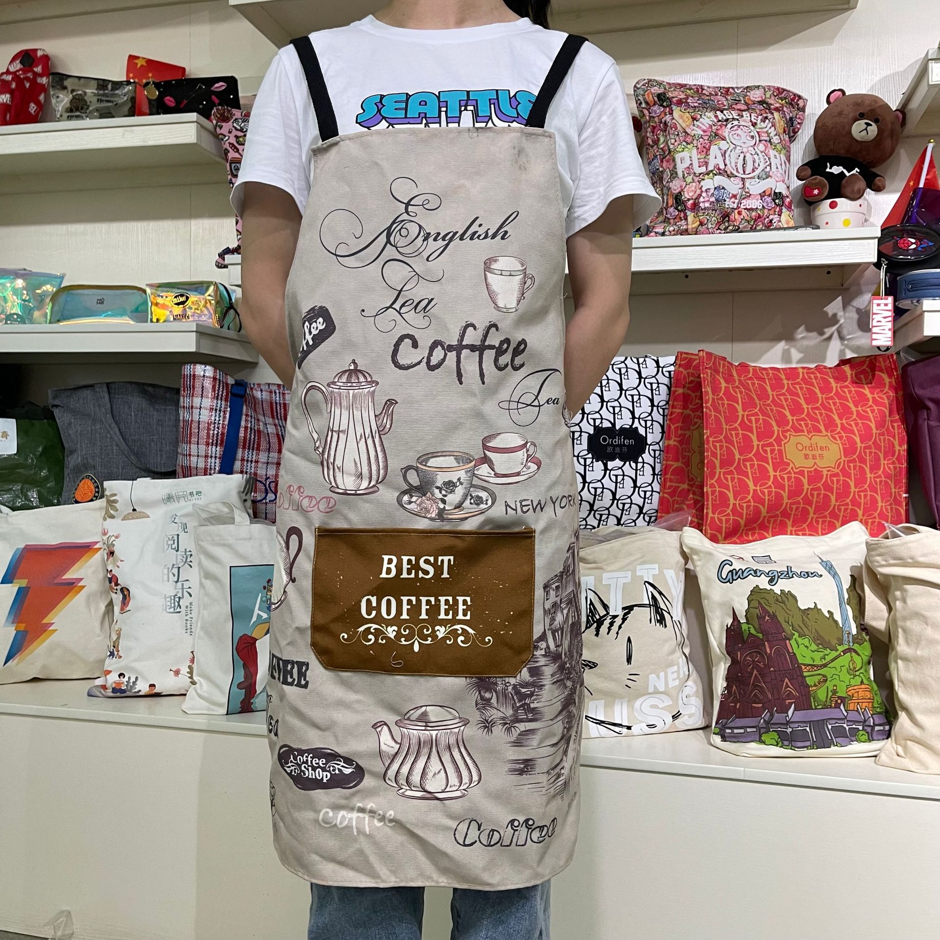 Fashionable coffee apron
