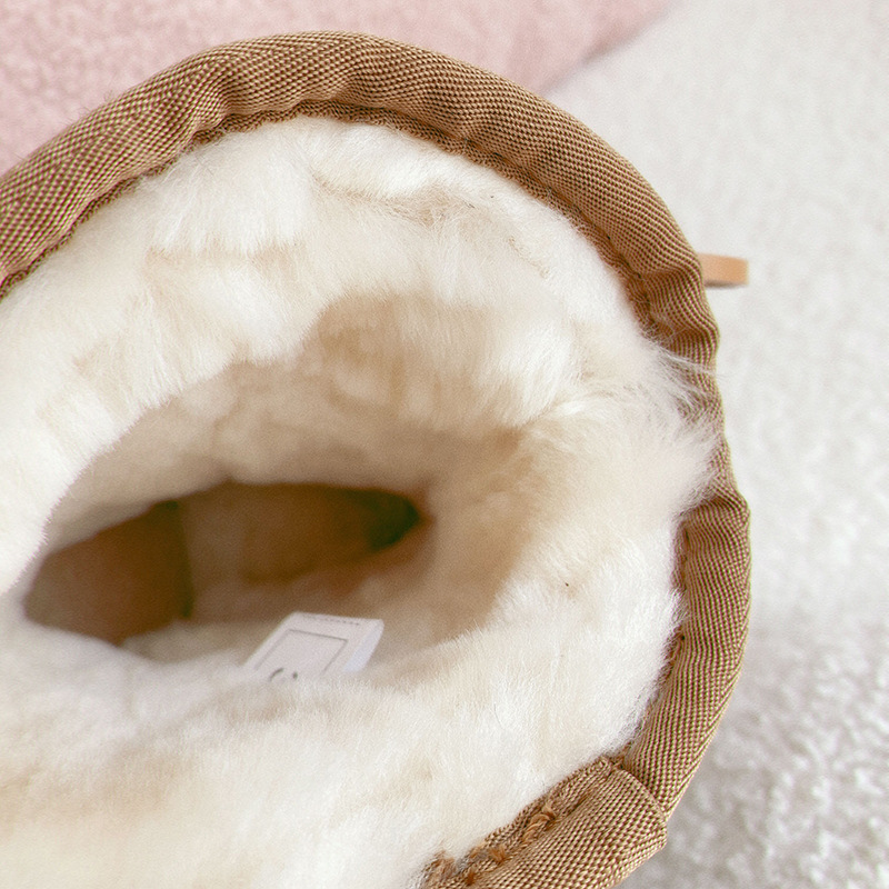 Warm Women's Snow Boots With Sheep Fur Lining And Waterproof Sole_voghion.com