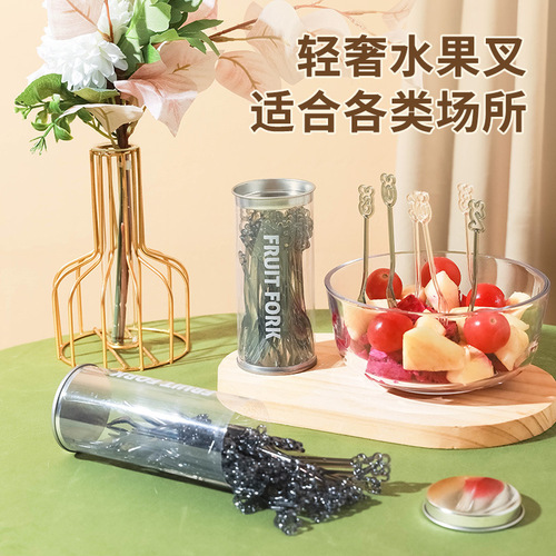 Household spoon and fork two-in-one dessert clip detachable multi-functional bread clip light luxury high-value cake fork fruit fork