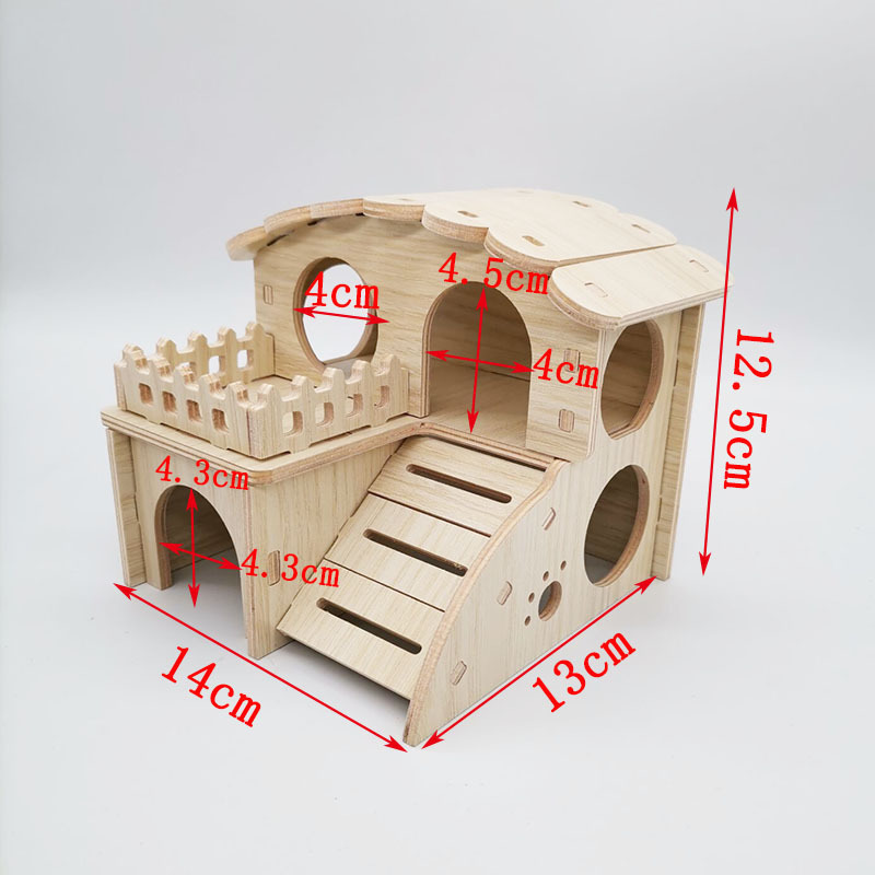 Hámster de madera suministros paisajismo hámster nido mini muebles decoración Villa madera maciza pequeña casa otoño