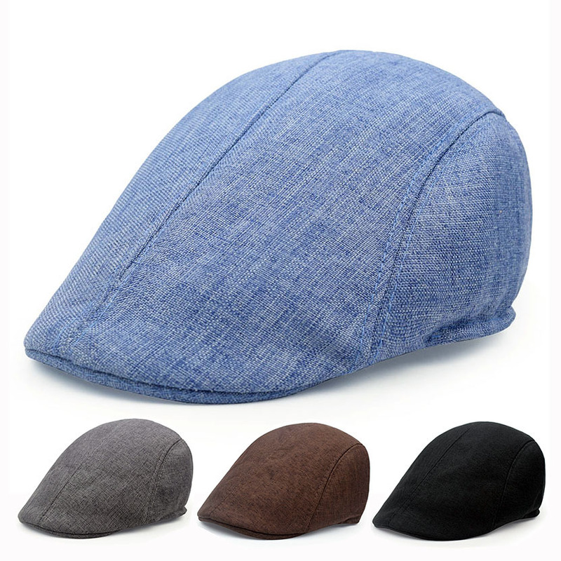 Cross-border new men's solid color beret spring and summer Europe and the United States retro forward cap cloth cap Amazon foreign trade Cross-border new men's solid color beret spring and summer Europe and the United States retro forward cap cloth cap Amazon foreign trade