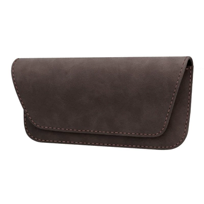 Car Glasses Clip/Bill Clip Glasses Clip, Car Card - suede-leather-glasses-bag-brown-one-pack