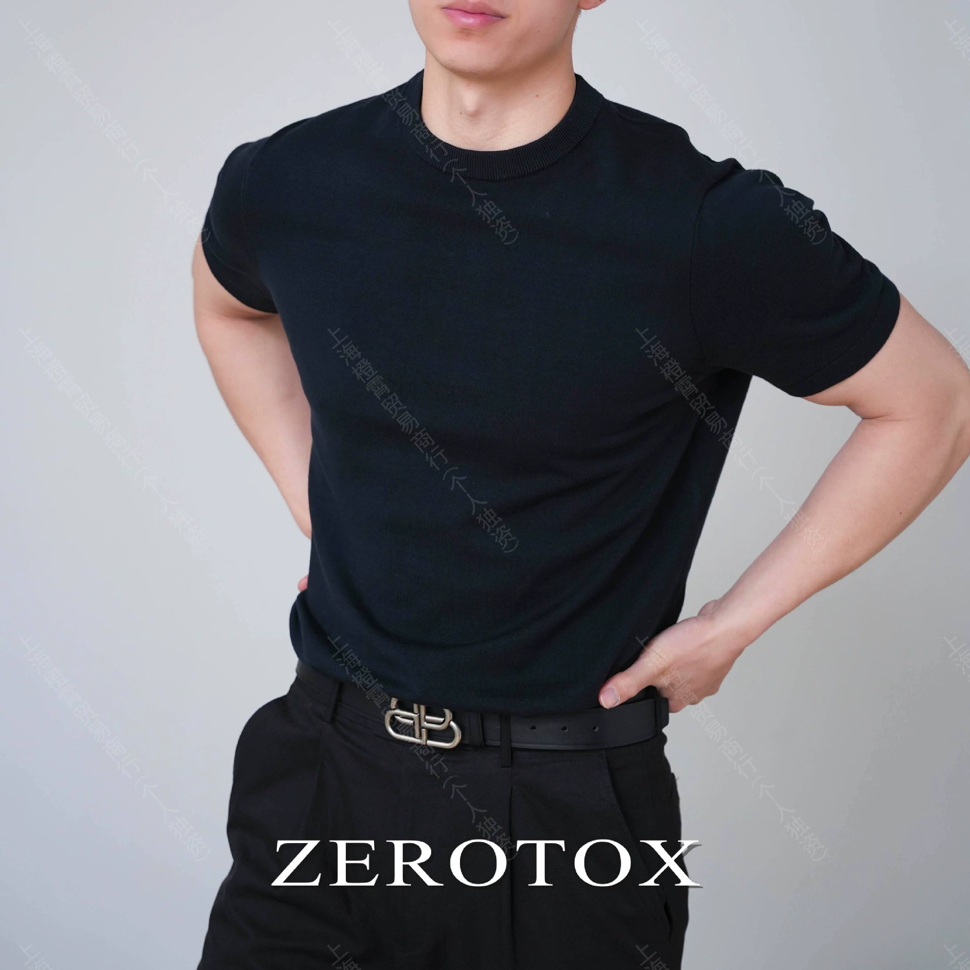 2025 новых мужских футболок slim fit с коротким рукавом, классический круглый вырез, однотонные, простые и универсальные, оптом